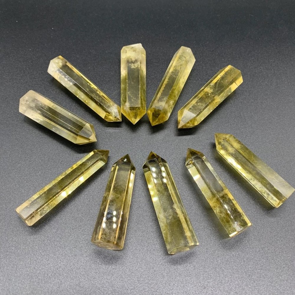 3'' Citrine Point Obelisk Natural Crystal Wand Tower Home Decoration